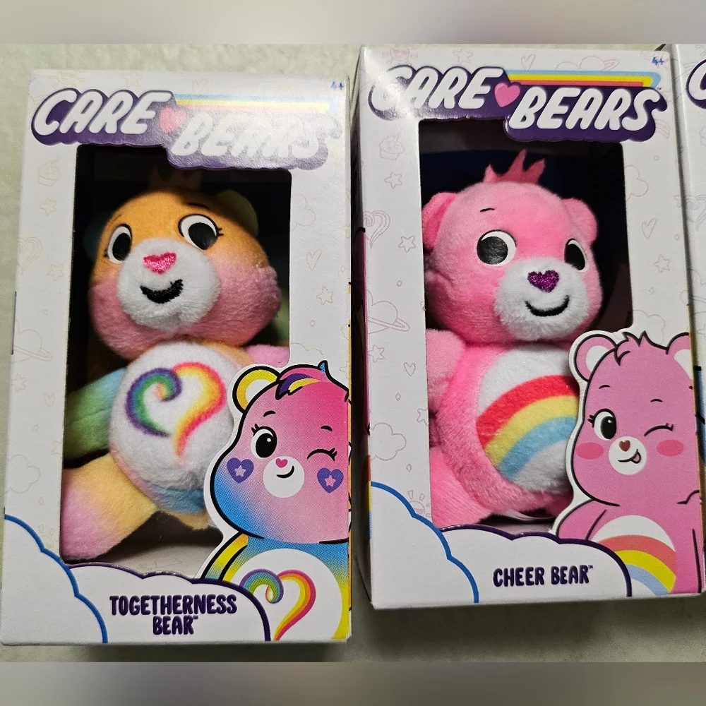 Care Bears Cheer Togetherness & Grumpy Bear 3 Micro Plush Toy‎ Lot Of 3 New